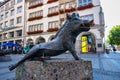 Munich, Germany - Jul 28, 2021: Statue of a boar at the door of the museum of hunting and fishing at munich, germany