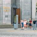 Entrance facade to the German Museum, Deutsches Museum, in Munich, Germany, the world`s largest museum of science and Royalty Free Stock Photo