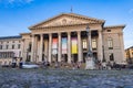 Munich, Germany - July 6, 2022: Evening at the National Theatre German: Nationaltheater on the Max Joseph square. Historic opera Royalty Free Stock Photo