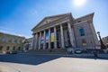 Munich, Germany - July 6, 2022: In the morning at the National Theatre Nationaltheater on the Max Joseph square. Historic opera