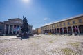 Munich, Germany - July 6, 2022: In the morning at the National Theatre Nationaltheater on the Max Joseph square. Historic opera