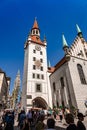 Panoramic view of Old Town Hall at Marienplatz Square in Munich, Bavaria, Germany Royalty Free Stock Photo