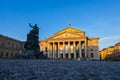 Munich, Germany - July 6, 2022: Sunset at the National Theatre German: Nationaltheater on the Max Joseph square. Historic opera