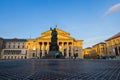 Munich, Germany - July 6, 2022: Sunset at the National Theatre German: Nationaltheater on the Max Joseph square. Historic opera Royalty Free Stock Photo