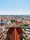 Munich, Germany - June 29, 2019: aerial view of red roofs in old city of Munich, Bavaria, Germany Royalty Free Stock Photo