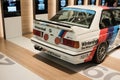 Munich, Germany - June 22, 2023: 1989 BMW M3 Group A DTM 2.3 racing car on display in the BMW Museum.