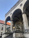 Munich, Germany - June 30, 2018: The Feldherrnhalle in Odeonsplatz