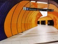 Munich, Germany - June 28, 2019 : Interior Space of Marienplatz U Bahn Station, Marienplatz is an important stop on the