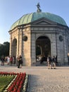 Munich, Germany - June 30, 2018: Round pavillon in Hofgarten Park, adjacent to the Munich Residenz and Odeonsplatz