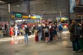 Passengers at train station Royalty Free Stock Photo