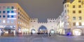 Night street view Munich Old Town Hall near Marienplatz town square at night in Munich, Germany Royalty Free Stock Photo