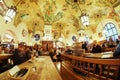 People drinking beer in Hofbraeuhaus beer house, Munich, Bavaria, Germany Royalty Free Stock Photo