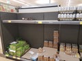 A photo of an empty beer shelf in an Aldi supermarket in Germany, reflecting the panic buying during the Corona crisis.