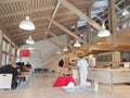 A photo of an almost empty hospital cafeteria reflecting the strict quarantine measures in the health care during Coronacrisis