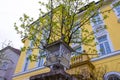 Munich, Germany - May 03, 2017: The facade of Krone Hotel building