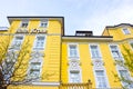 Munich, Germany - May 03, 2017: The facade of Krone Hotel building