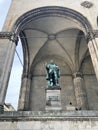 Munich, Germany - May 27, 2018: The Feldherrnhalle in Odeonsplatz