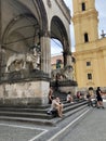 Munich, Germany - May 27, 2018: The Feldherrnhalle in Odeonsplatz