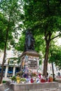 MUNICH, GERMANY - MAY 27, 2019: Michael Jackson Memorial at the base of Orlande de Lassus statue on Promenadeplatz square. It is