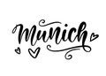 Munich Germany modern city hand written brush lettering