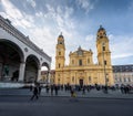 Odeonplatz with Theatine Church Theatinerkirche and Feldherrnhalle - Munich, Bavaria, Germany