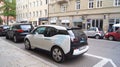 MUNICH, GERMANY - 12 OCT 2015: BMW i3 electric car parked in the city centre of Munich