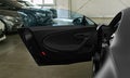 Details of a matte black Bugatti Chiron
