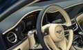 Modern car Bentley Flying Spur W12 interior with elegant sport elements