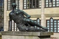 Munich, Germany - Oct 17, 2021: Statue at the Quater near the Pinakotheken Museum, Munich, Germany