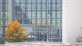 MUNICH, GERMANY - 11 OCTOBER 2015: An aircraft hangar as a tall glass building at Munich international airport MUC Royalty Free Stock Photo