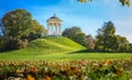 MUNICH, GERMANY - OCTOBER 11, 2017: Monopteros building in the English Garden in Munich in autumn. Royalty Free Stock Photo