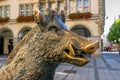 Munich, Germany - October 16, 2011: Statue bronze boar.
