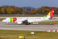 TAP Portugal Express Embraer ERJ 190 airplane Munich Airport in Germany