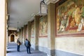 Munich, Germany - October 16, 2011: Tourists visiting the gallery in Hofgarten.