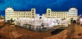 Munich, Germany - Panoramic view of Karlstor Gate and Karlsplatz Square at night