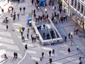 Munich, Germany, people walking, urban view from above