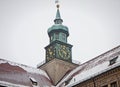 Munich, Germany - Residenz Palace in winter, detail of the clock