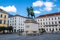 Munich, Germany - Sep 19, 2023: Statue of Maximilian Churfuerst Von Bayern. Wittelsbacher Square Munich, Germany