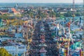 Aerial view of the crowd of Oktoberfest visitors