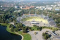 MUNICH, GERMANY - September 13, 2016: Aerial view of the Olympic Park Royalty Free Stock Photo