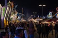 Munich, Germany - September 24: a father is carrying his young son on his shoulders on the oktoberfest in munich at night Royalty Free Stock Photo