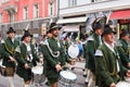 Munich, Germany - September 24, 2018: A musicians plays a drums in an orchestra at the Oktoberfest beer festival. 