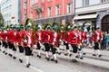 Munich, Germany - September 24, 2018: Participants of the annual Bavarian Oktoberfest beer festival 