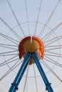 Munich, Germany - 2018 September 06: setup of the fairground rides and beertents at the biggest folk festival in the world - the