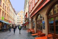 MUNICH, GERMANY - SEPTEMBER 25, 2015: View of the street with tourists and the architecture of Munich. Germany