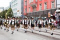 Munich, Germany - September 24, 2018: Walking procession of participants of the Bavarian Oktoberfest festival. 