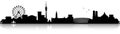 Munich germany skyline silhouette black isolated