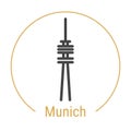 Munich, Germany Vector Line Icon