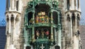 The Munich glockenspiel at the New Town Hall at Marienplatz Royalty Free Stock Photo