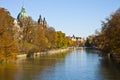 Munich, Isar river on autumn